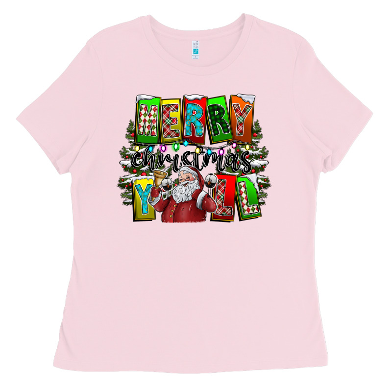 Merry Christmas Yall Ladies Tee by CowhideDigitalArt | Teevron