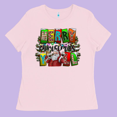 Merry Christmas Yall Ladies Tee Designed By Cowhidedigitalart