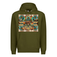 Army Green bear native animal  pelt  tumbler Premium Hoodie - BarkalooDesign