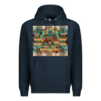 Navy bear native animal  pelt  tumbler Premium Hoodie - BarkalooDesign