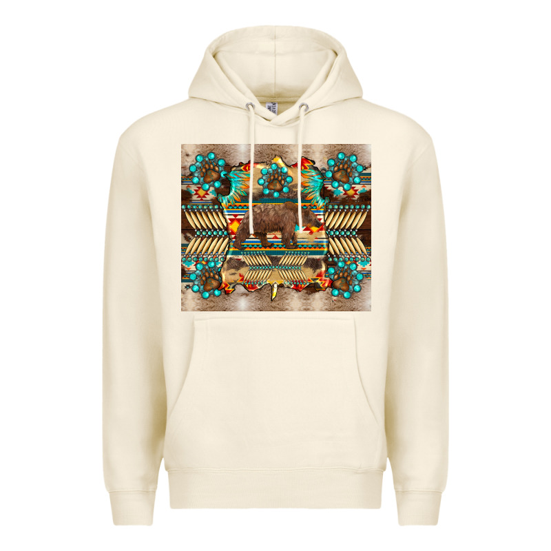 Bear Native Animal  Pelt  Tumbler Premium Hoodie by BarkalooDesign | Teevron