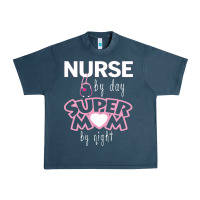 Nurse By Day Super Mom By Night Urban Heavy Tee | Teevron