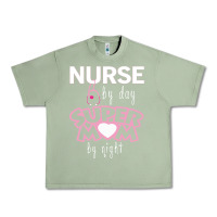 Oil Green nurse by day super mom by night Urban Heavy Tee - artisFamous