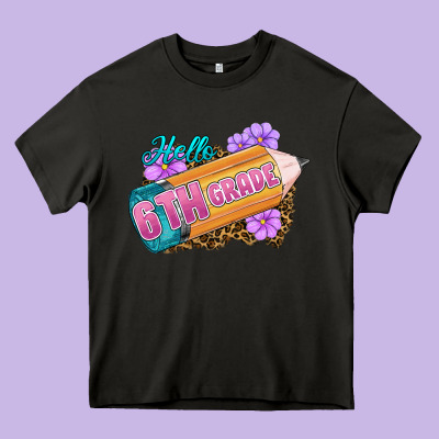 Hello 6th Grade Heavy Core Tee Designed By Ranaportraitstore