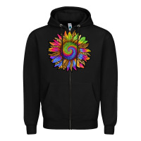 Black tie dye sunflower Zipper Hoodie - RanaPortraitStore