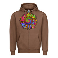 Chestnut tie dye sunflower Zipper Hoodie - RanaPortraitStore