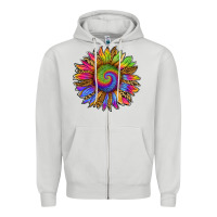 Dove Grey tie dye sunflower Zipper Hoodie - RanaPortraitStore