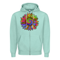 Seafoam tie dye sunflower Zipper Hoodie - RanaPortraitStore