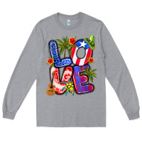 Heather Grey puerto rico love Long Sleeve Tee - Artiststas