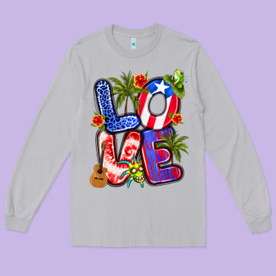 Puerto Rico Love Long Sleeve Tee Designed By Artiststas