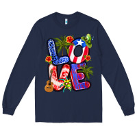 Navy puerto rico love Long Sleeve Tee - Artiststas
