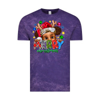 Cloud Purple Merry Christmas Vintage Tee - CowhideDigitalArt