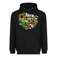Black America Map Sunflower Cactus Serape Heavyweight Hoodie - RanaPortraitStore