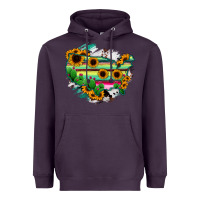 Plum America Map Sunflower Cactus Serape Heavyweight Hoodie - RanaPortraitStore