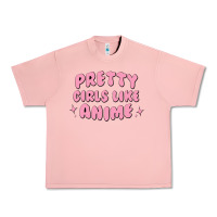 Salmon Pretty Girls Like Anime Urban Heavy Tee - artisFamous