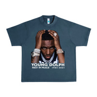 Midnight Navy Rest in Peace Young Dolph Urban Heavy Tee - artisFamous