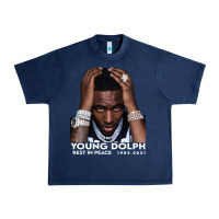 Navy Rest in Peace Young Dolph Urban Heavy Tee - artisFamous