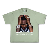 Oil Green Rest in Peace Young Dolph Urban Heavy Tee - artisFamous