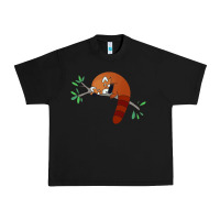 Black red panda sleeping Urban Heavy Tee - artisFamous