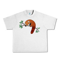 Lunar Rock red panda sleeping Urban Heavy Tee - artisFamous