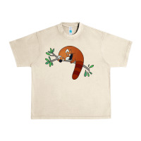 Sandshell red panda sleeping Urban Heavy Tee - artisFamous