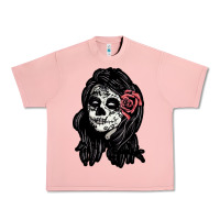 Salmon sugar skull lady Urban Heavy Tee - artisFamous