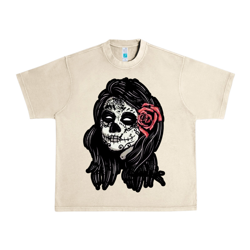 Sugar Skull Lady Urban Heavy Tee by artisFamous | Teevron