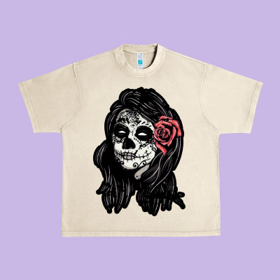 Sugar Skull Lady Urban Heavy Tee Designed By Artisfamous