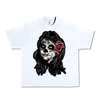 White sugar skull lady Urban Heavy Tee - artisFamous