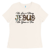 Bone His Love is Strong Jesus His Grace is Free Ladies Tee - CowhideDigitalArt