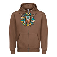 Chestnut texas longhorn sunflower background Zipper Hoodie - RanaPortraitStore