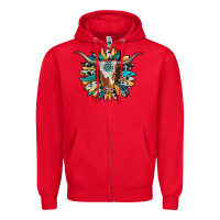 Red texas longhorn sunflower background Zipper Hoodie - RanaPortraitStore