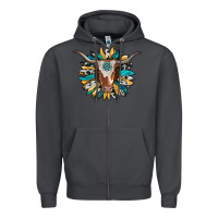 Smoke texas longhorn sunflower background Zipper Hoodie - RanaPortraitStore