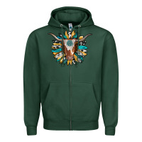Sports Green texas longhorn sunflower background Zipper Hoodie - RanaPortraitStore