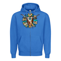 True Royal texas longhorn sunflower background Zipper Hoodie - RanaPortraitStore