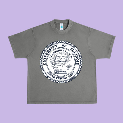 University Of Illinois Urban Heavy Tee Designed By Artisfamous