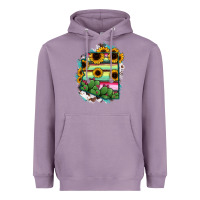 Lavender Arizona Map Sunflower Cactus Serape Heavyweight Hoodie - RanaPortraitStore