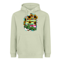 Matcha Arizona Map Sunflower Cactus Serape Heavyweight Hoodie - RanaPortraitStore