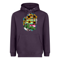 Plum Arizona Map Sunflower Cactus Serape Heavyweight Hoodie - RanaPortraitStore
