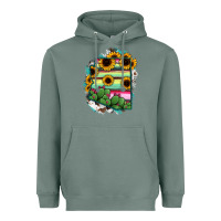 Sage Arizona Map Sunflower Cactus Serape Heavyweight Hoodie - RanaPortraitStore