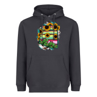 Smoke Arizona Map Sunflower Cactus Serape Heavyweight Hoodie - RanaPortraitStore