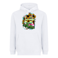 White Arizona Map Sunflower Cactus Serape Heavyweight Hoodie - RanaPortraitStore