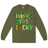 Army Green happy go lucky Long Sleeve Tee - Artiststas