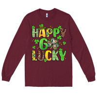Burgundy happy go lucky Long Sleeve Tee - Artiststas