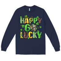 Navy happy go lucky Long Sleeve Tee - Artiststas