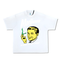White smoking marijuana Urban Heavy Tee - artisFamous