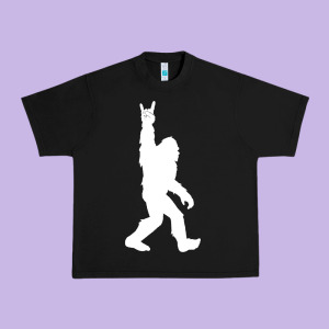 Funny Bigfoot Rock And Roll T Shirt For Sasquatch Believers Urban Heavy Tee Designed By Artisfamous
