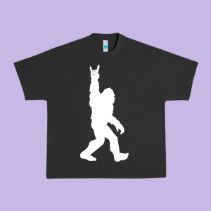 Funny Bigfoot Rock And Roll T Shirt For Sasquatch Believers Urban Heavy Tee Designed By Artisfamous