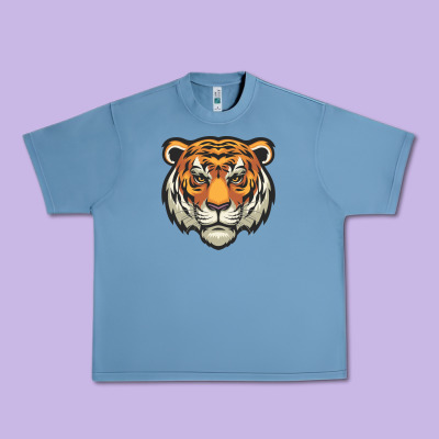 Tiger Vector Face Urban Heavy Tee Designed By Artisfamous