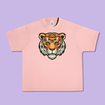 Tiger Vector Face Urban Heavy Tee Designed By Artisfamous